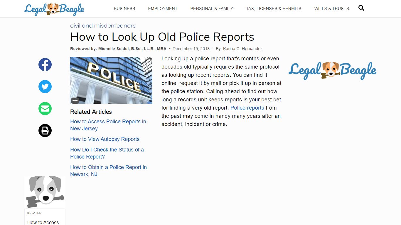 How to Look Up Old Police Reports | Legal Beagle